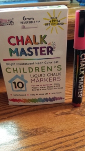 Children's liquid chalk markers from Chalk Master and US Art Supply.